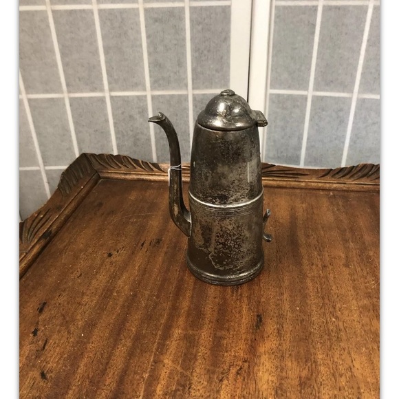 Sheffield plate, pitcher creamer with lid, metallic, for restoration,antique.: - Picture 2 of 8